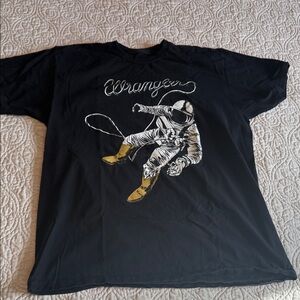Wrangler Black Tee with Astronaut Graphic